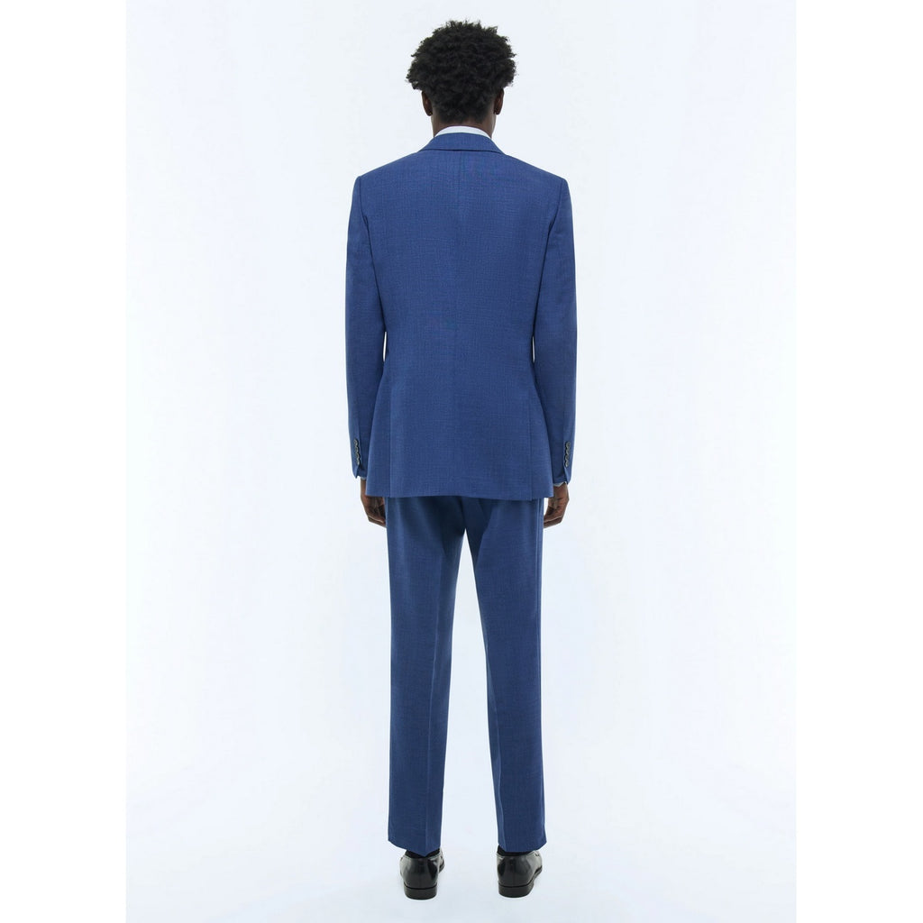 Tailored Wool Canvas Suit - Blue - Faux Plain Denim Effect