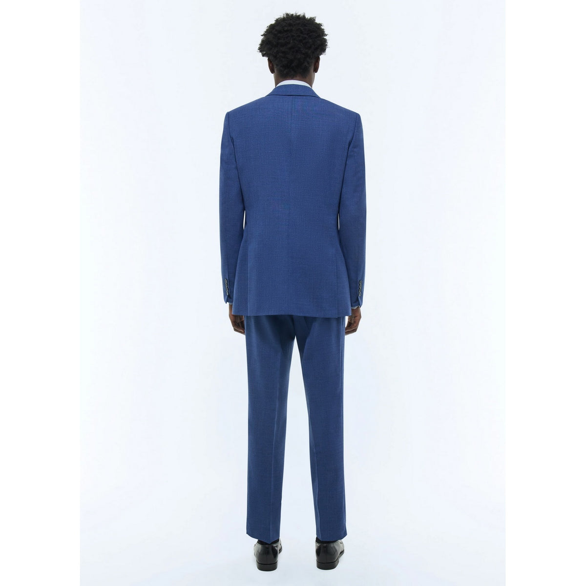 Tailored Wool Canvas Suit - Blue - Faux Plain Denim Effect