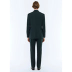 Slim Fit Suit In Plain Wool Canvas - English Green