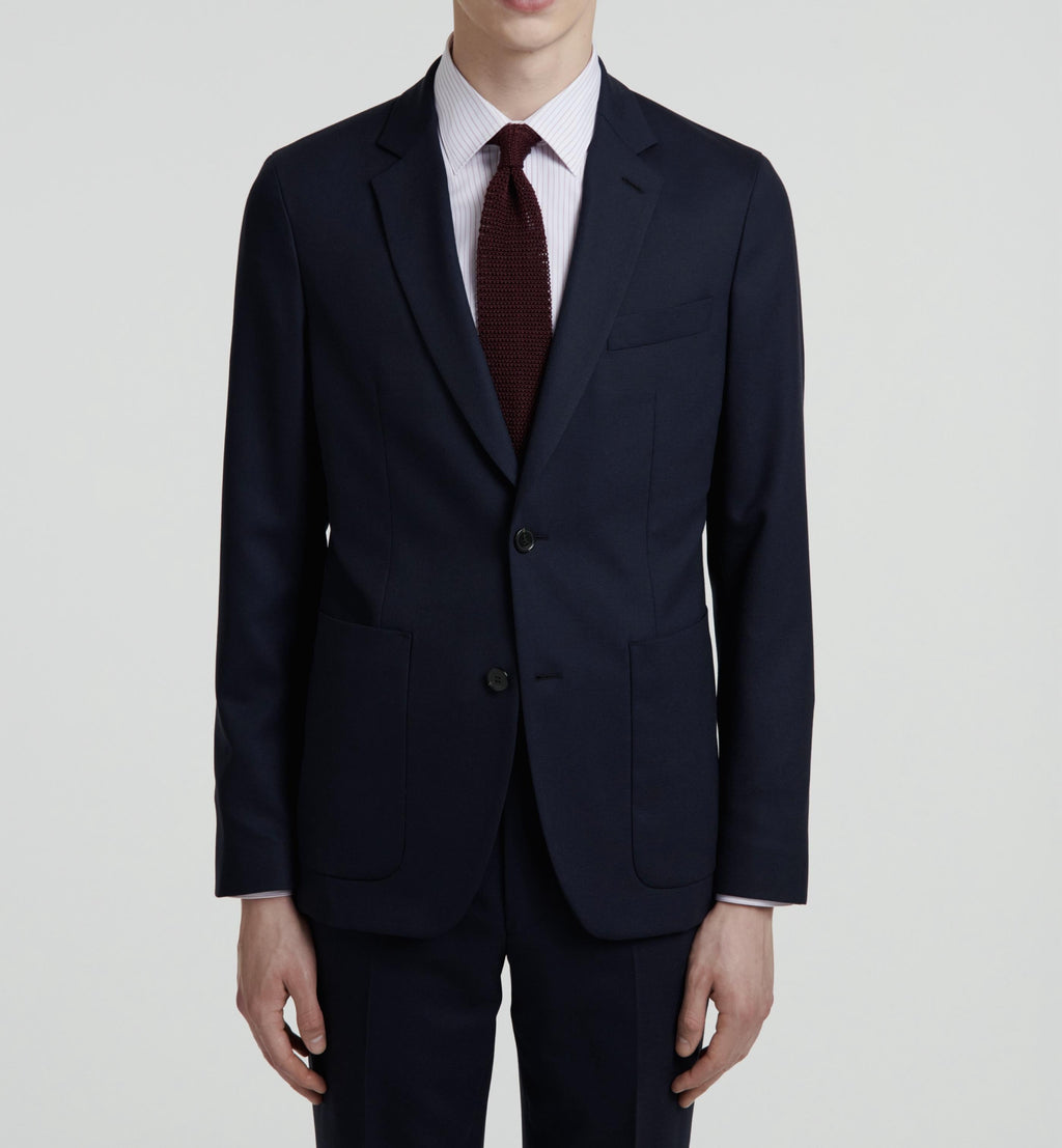 Fursac - 2-Piece Suit in Soft Plain Navy Crêpe - Navy