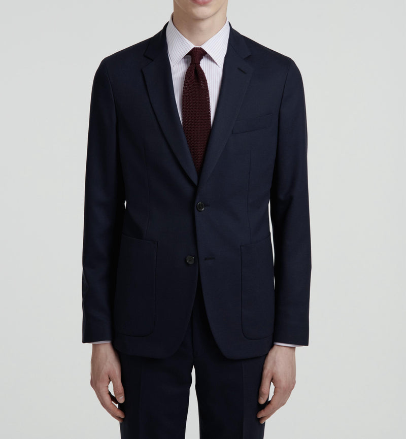 Fursac - 2 Piece Suit Crepe Uni Marine Souple - Navy