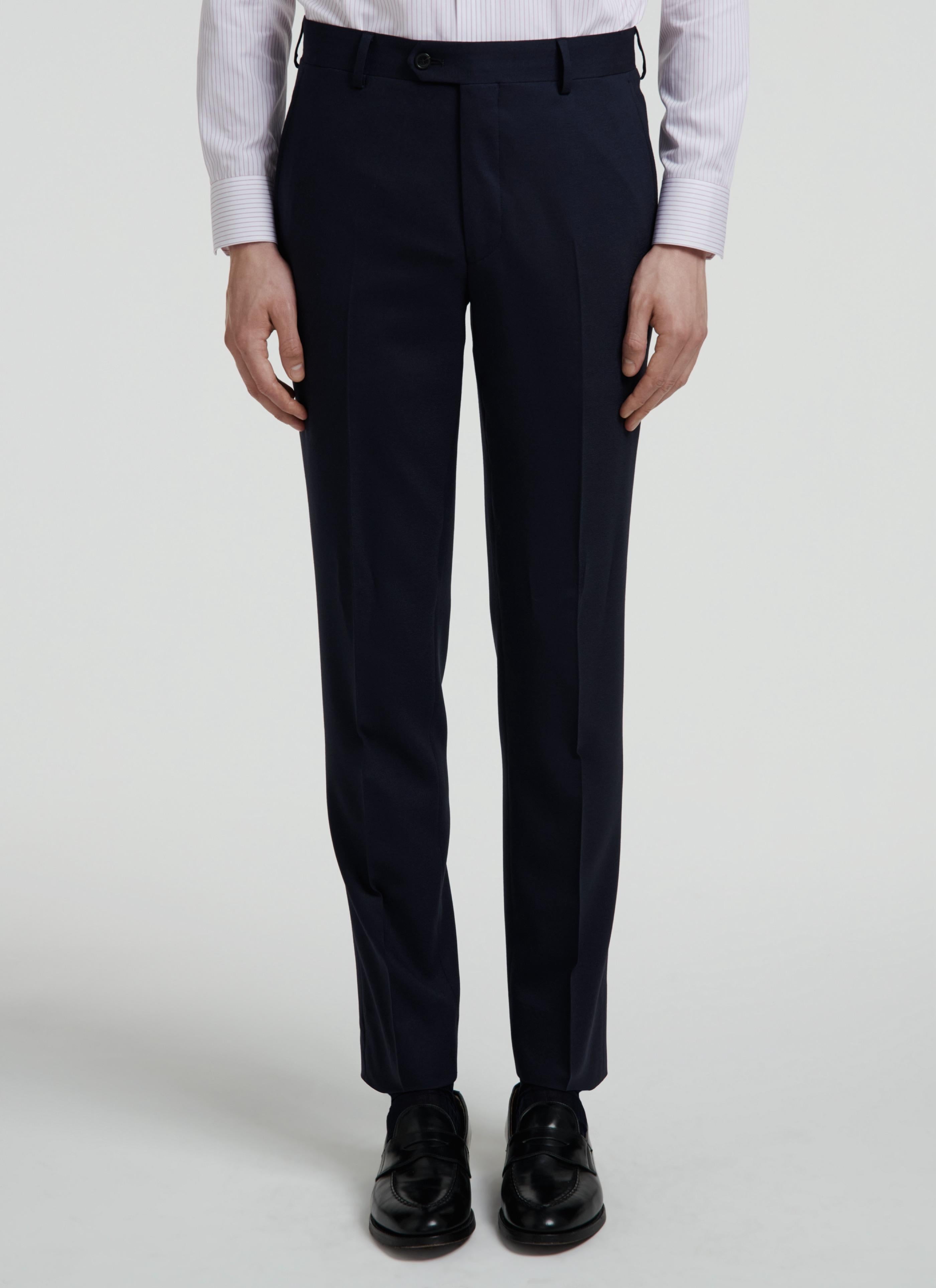 Fursac - 2-Piece Suit in Soft Plain Navy Crêpe - Navy