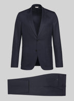 Fursac - 2-Piece Suit in Soft Plain Navy Crêpe - Navy
