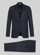Costume 2 Pièces Crèpe Uni Marine Souple - Marine
