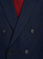 Fursac - Blue Double-Breasted 2-Piece Textured Wool-Blend Suit - Carbon - Men