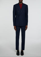 Fursac - Blue Double-Breasted 2-Piece Textured Wool-Blend Suit - Carbon - Men