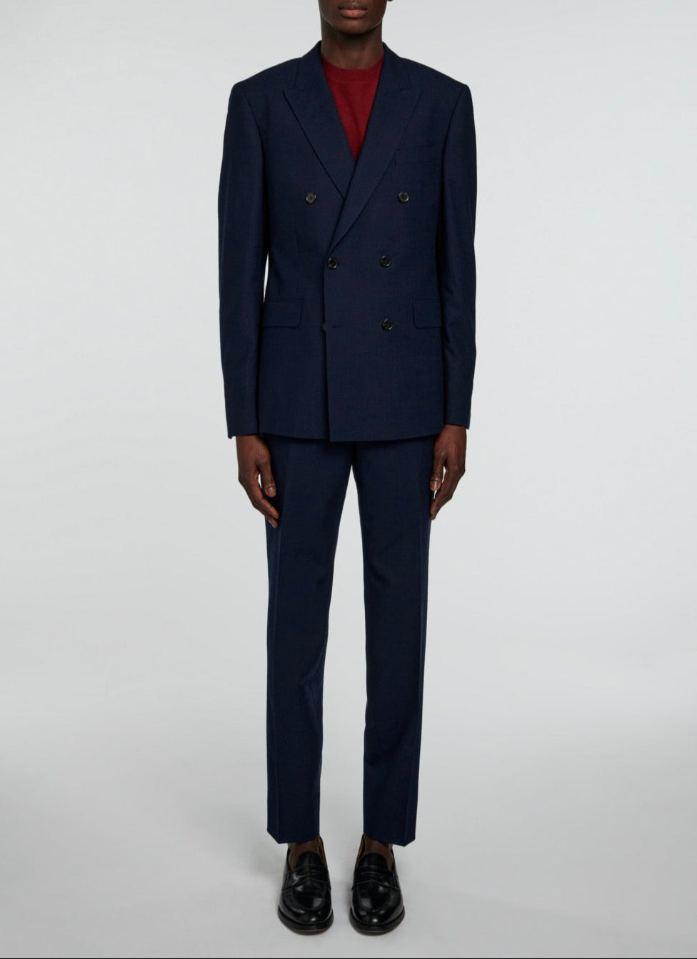 Fursac - Blue Double-Breasted 2-Piece Textured Wool-Blend Suit - Carbon - Men