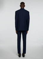 Fursac - Blue Double-Breasted 2-Piece Textured Wool-Blend Suit - Carbon - Men