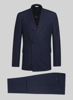 Fursac - Blue Double-Breasted 2-Piece Textured Wool-Blend Suit - Carbon - Men