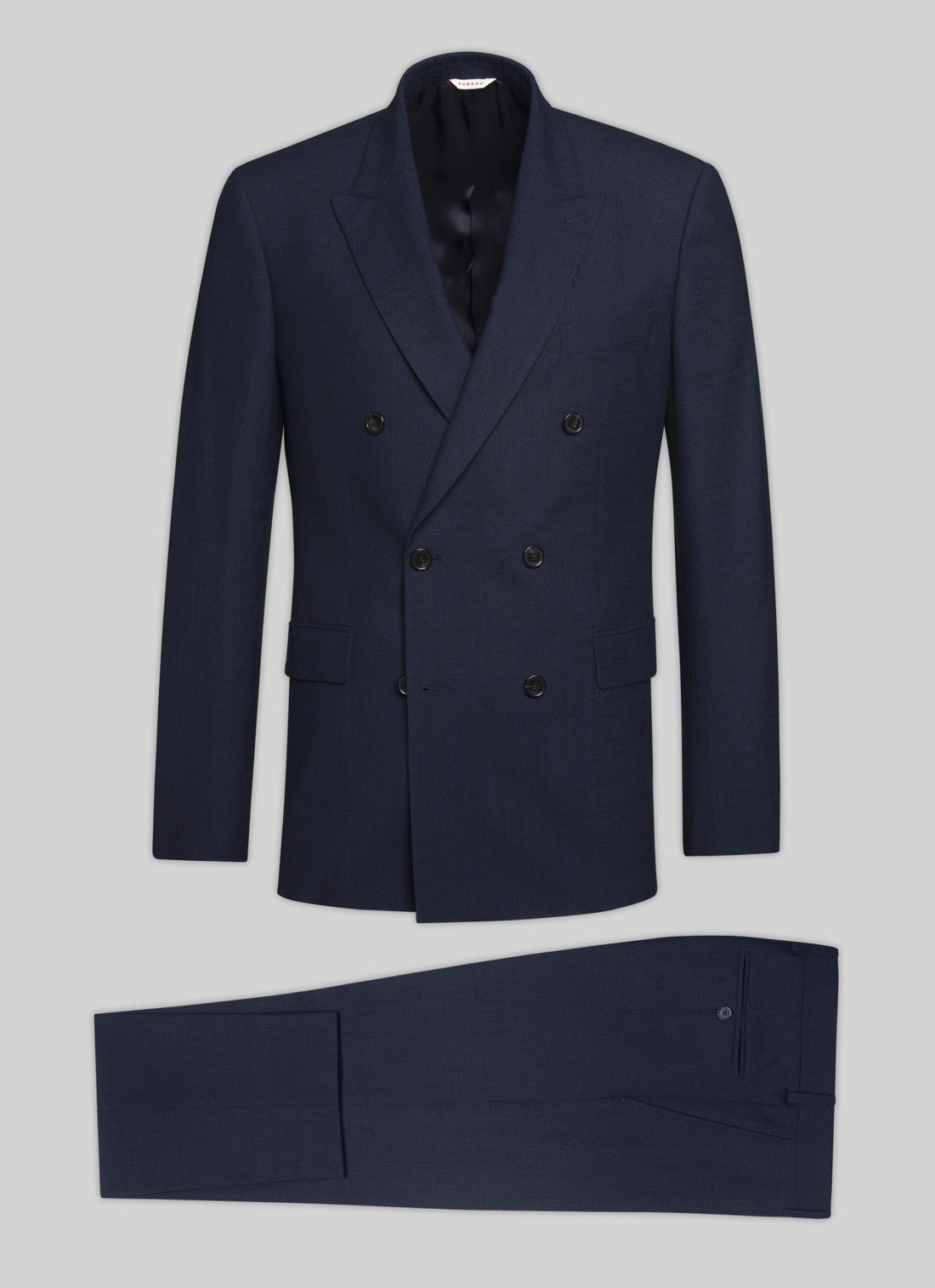 Fursac - Blue Double-Breasted 2-Piece Textured Wool-Blend Suit - Carbon - Men