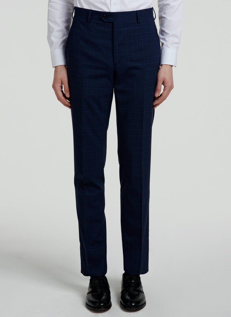 Fursac - Costume En Toile De Laine À Motif Prince De Galles - Bleu Marine - Motif Prince De Galles