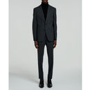 Fursac - Grey Striped Wool Suit - Anthracite Grey - White Woven Stripes