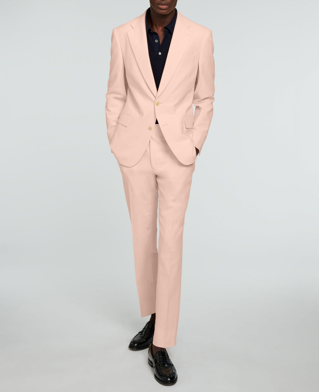 Fursac - Costume 2 Pièces En Crêpe De Coton Mélangé - Rose - Homme