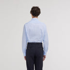 Chemise Cintrée En Popeline Double Retors Bleue