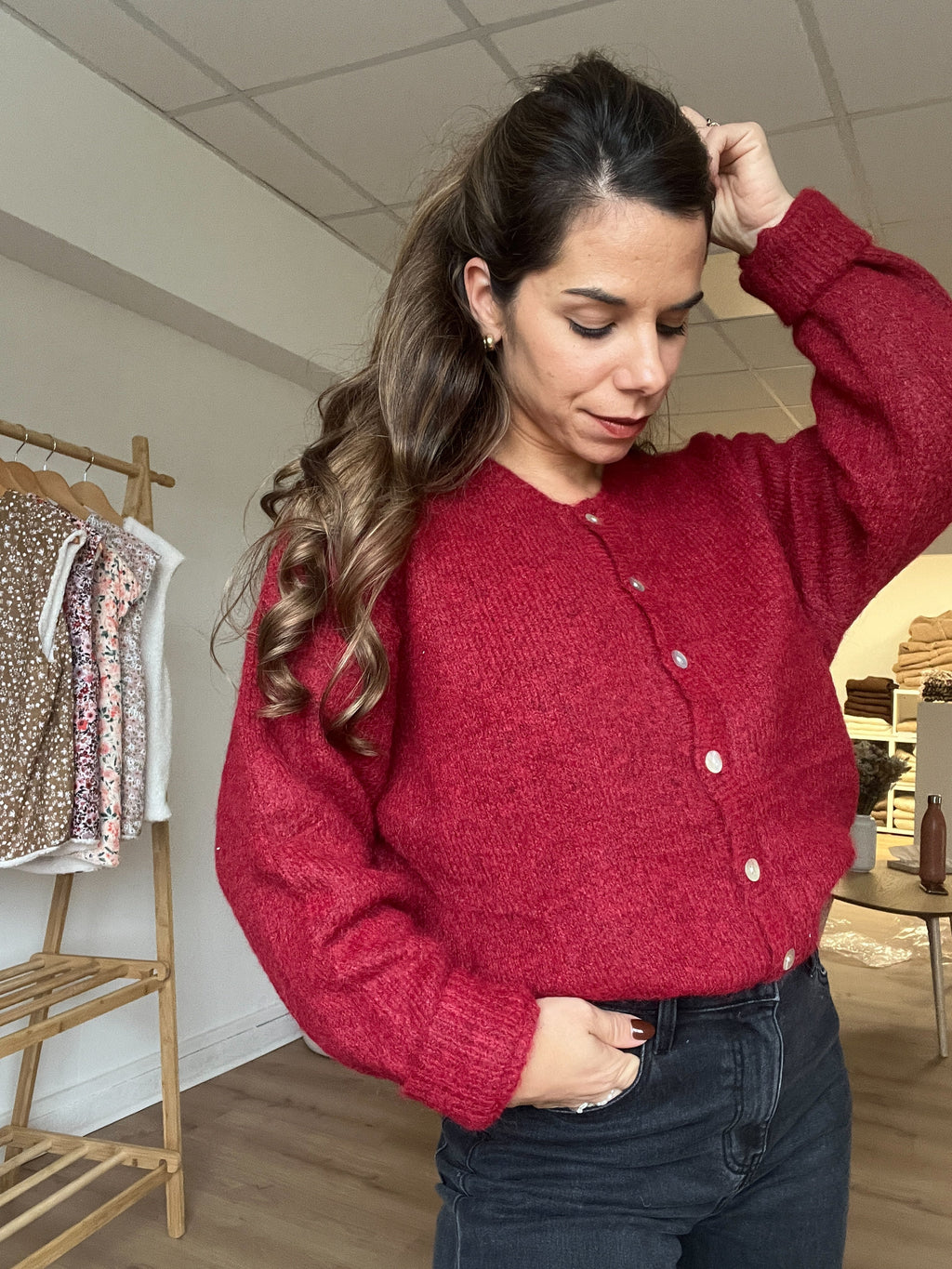 Charlie burgundy cardigan