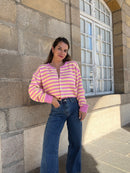 Pink And Yellow Solela Cardigan