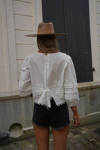 Blouse Brodée Cathy - Blanche