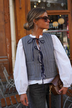 Arsène Vichy Blue Sleeveless Vest