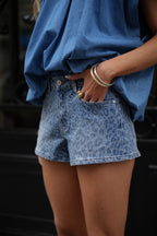 Short Léopard Megane - Bleu