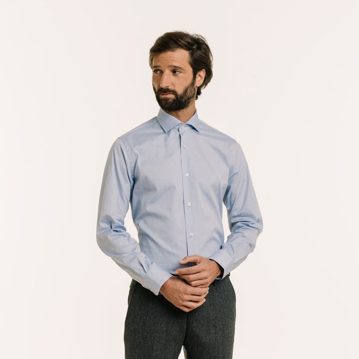 Chemise En Oxford Double Retors Bleue
