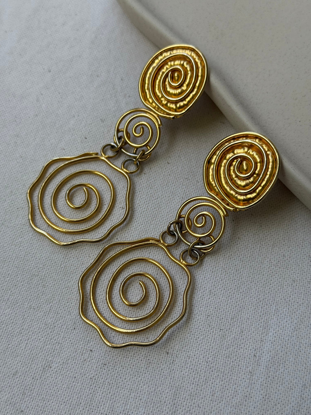 Pendientes Vintage - Espirales Doradas