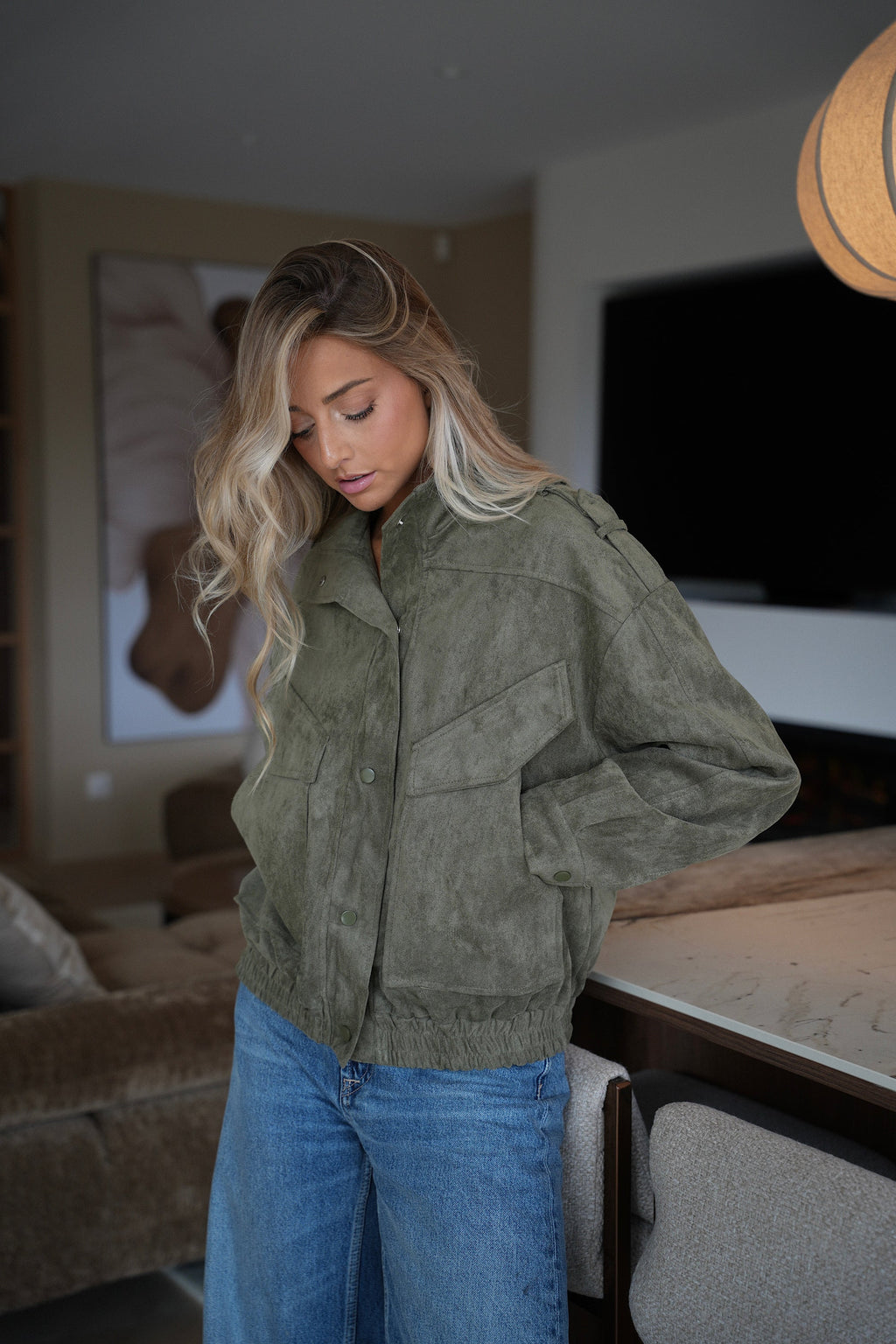 Alcina Khaki - Suede Jacket