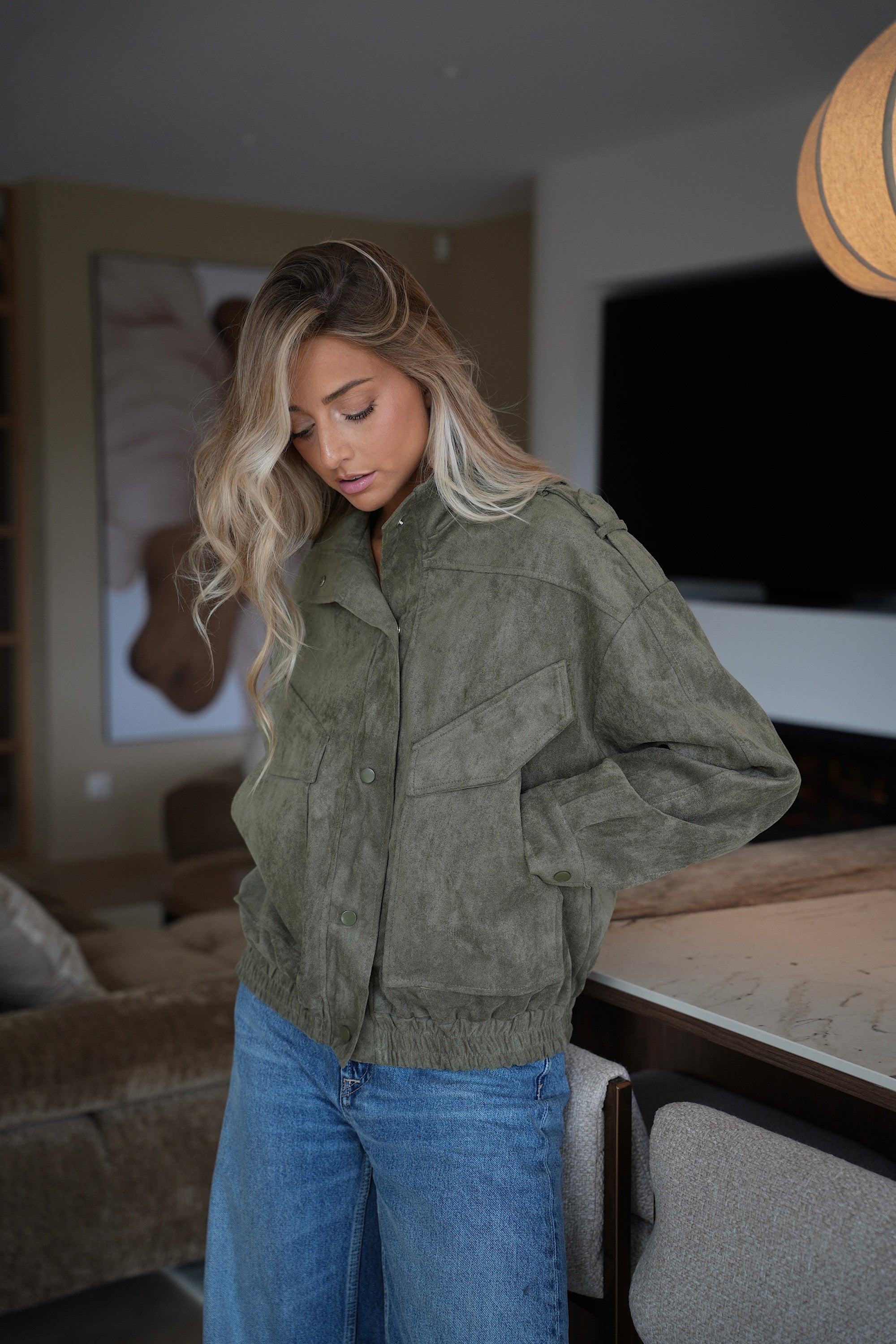 Alcina Khaki - Suede Jacket