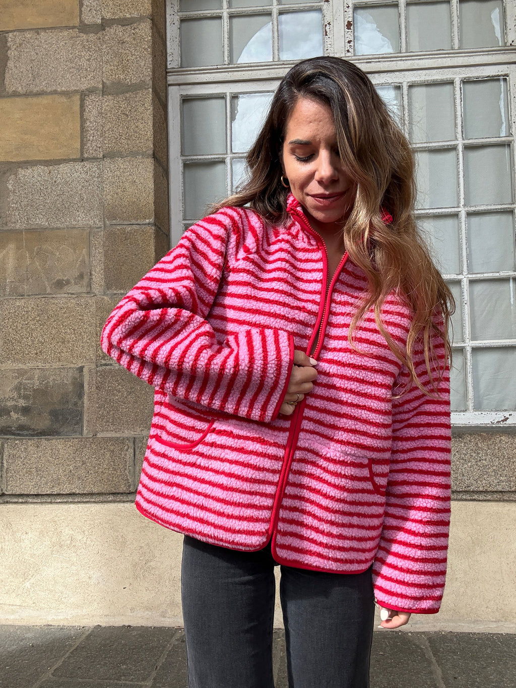 Chaqueta Polar a Rayas Carmen