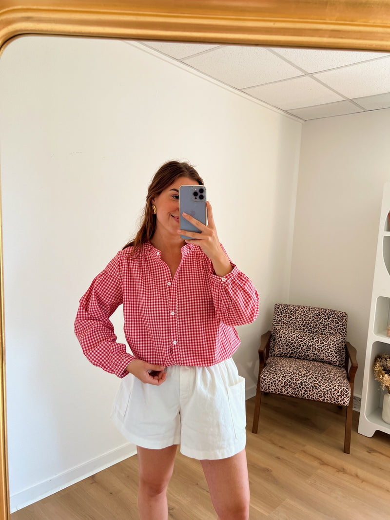 Blouse Vichy Rouge Alice