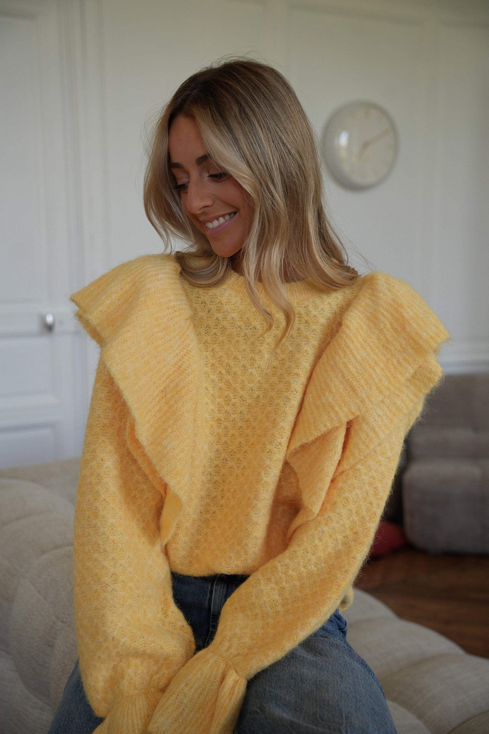Pull Volanté Cintia - Jaune