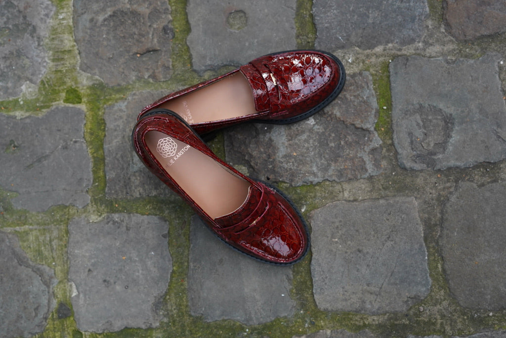 Ovana Burgundy Leather Loafers