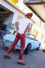 Pantalon BRUNE vinyle rouge