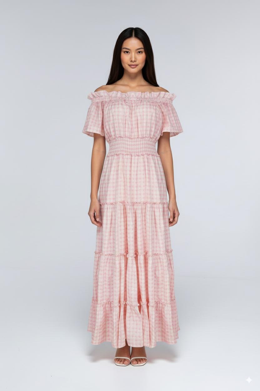Sandy Dress - Pink Vichy