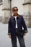 Léonie Navy Mid-Long Jacket
