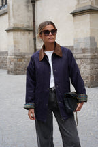 Léonie Navy Mid-Long Jacket