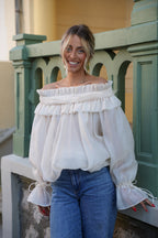 Blouse Col Bardot Aya - Crème