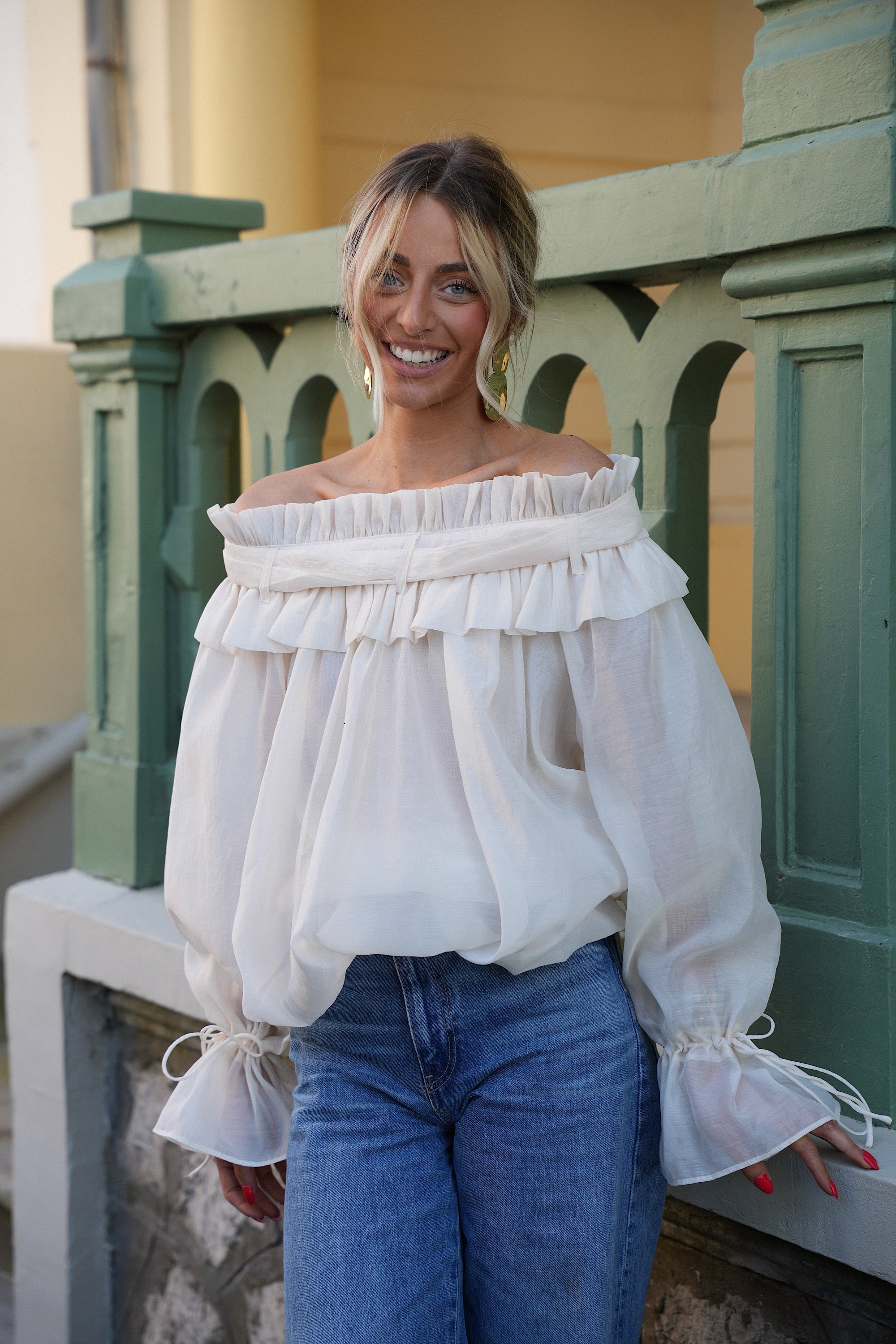 Blouse Col Bardot Aya - Crème