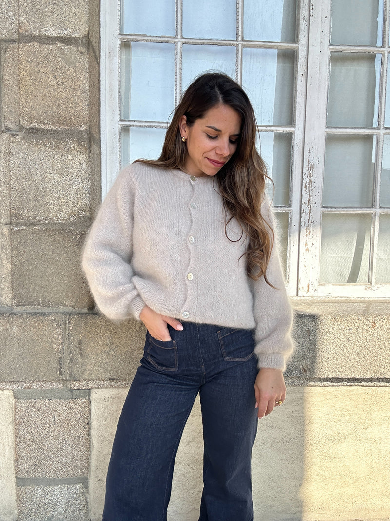 Maille En Laine Bianca Taupe