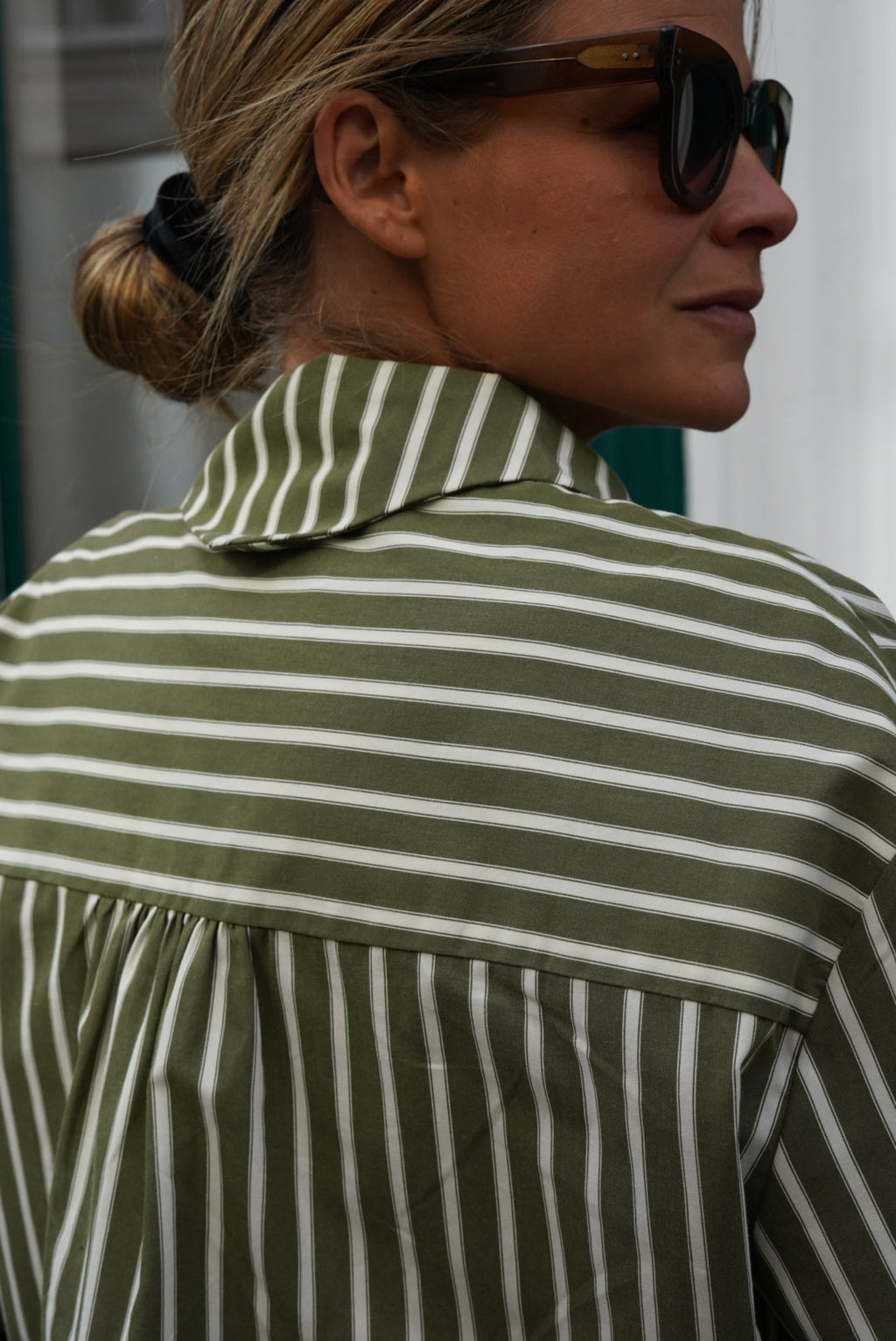 Lucie Stripe Khaki Shirt
