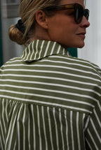 Lucie Stripe Khaki Shirt