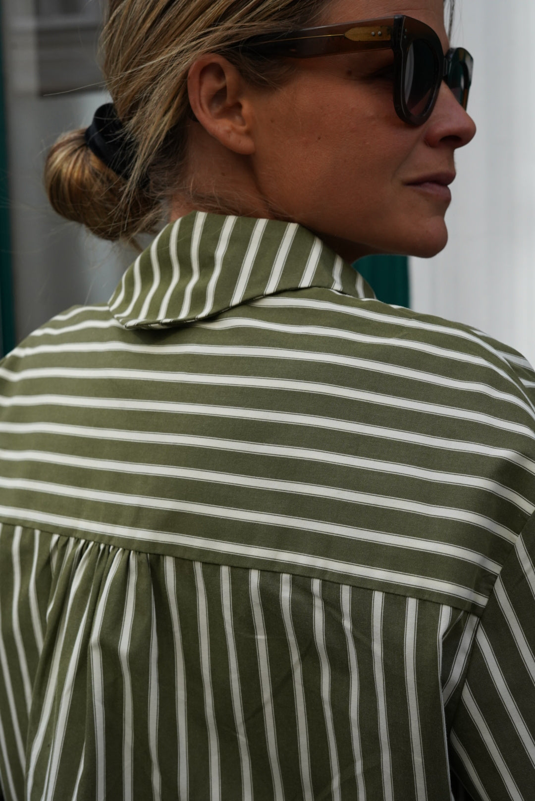 Lucie Stripe Khaki Shirt