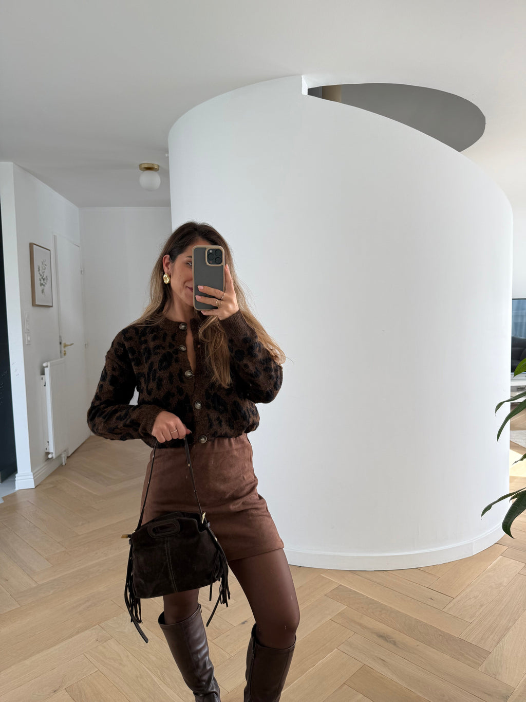 Irène faux suede skirt