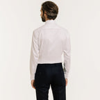 Chemise Cintrée En Chevron Double Retors Blanche