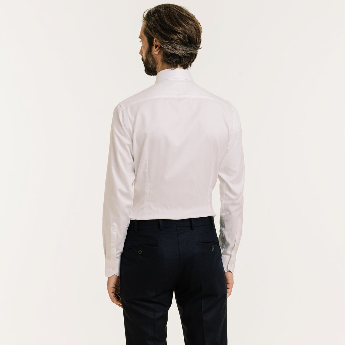 Chemise Cintrée En Chevron Double Retors Blanche