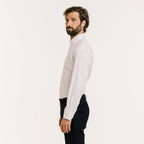 Chemise Cintrée En Chevron Double Retors Blanche