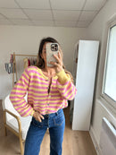 Pink And Yellow Solela Cardigan