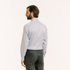 Chemise Cintrée En Chevron Double Retors Bleue