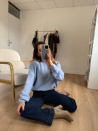 Hortense Crew-Neck Knitted Sweater Glacier Blue