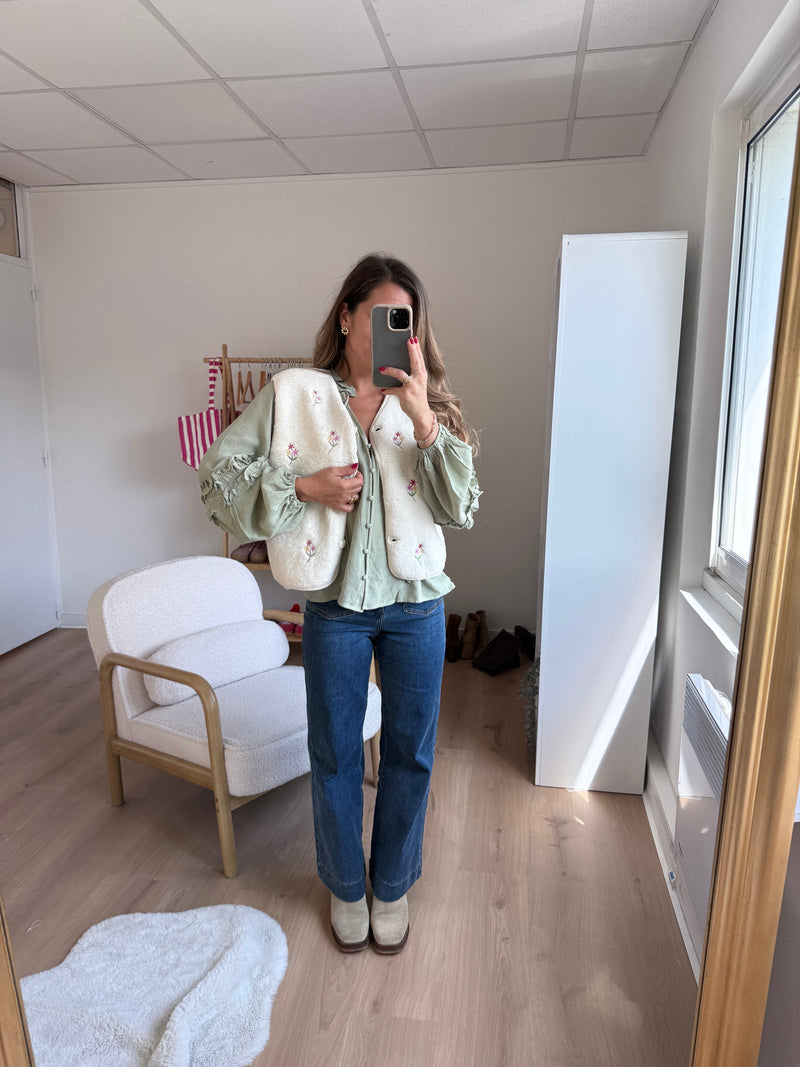 Gilet sans manches fleuri Julia