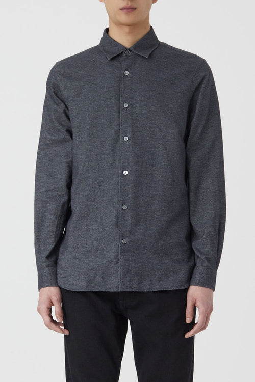 Chemise Basique - Dark Grey Melange - Homme